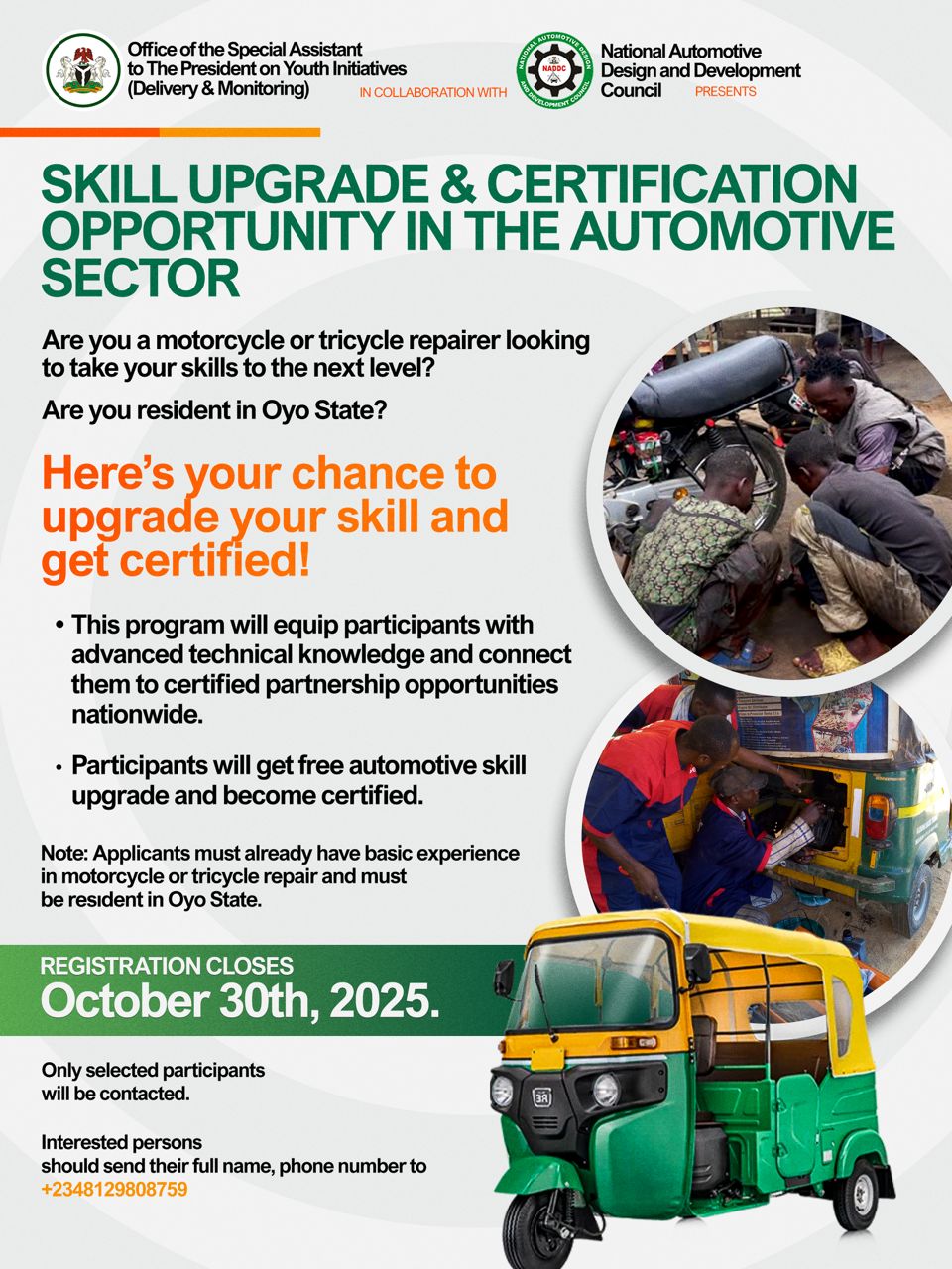 Skill Upgrade & Certification Opportunity in the automotive sector.